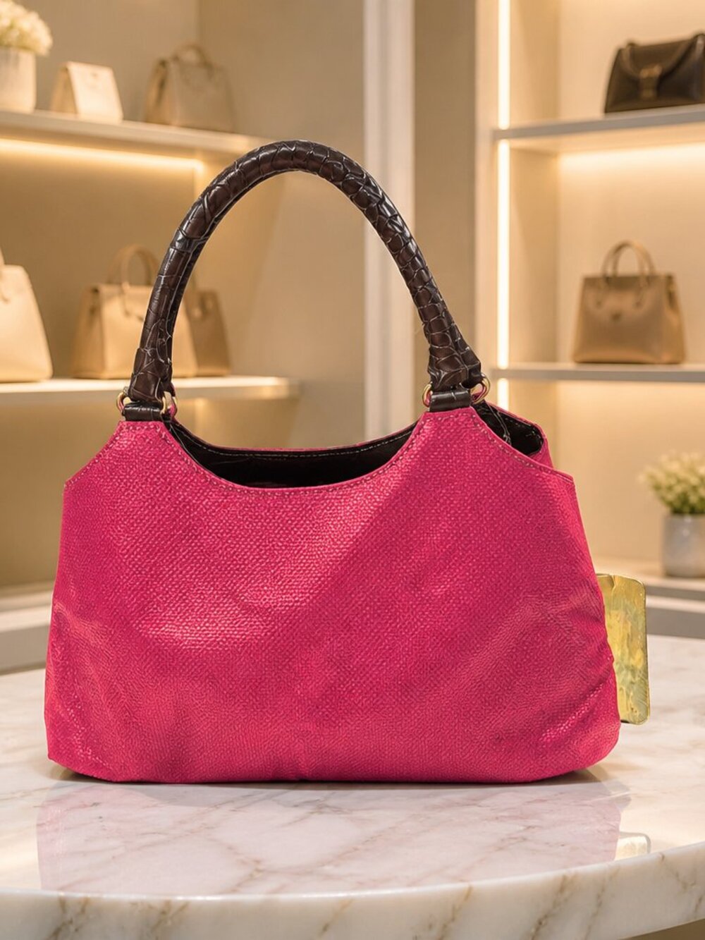 Croft & Barrow Pink Textured Tote